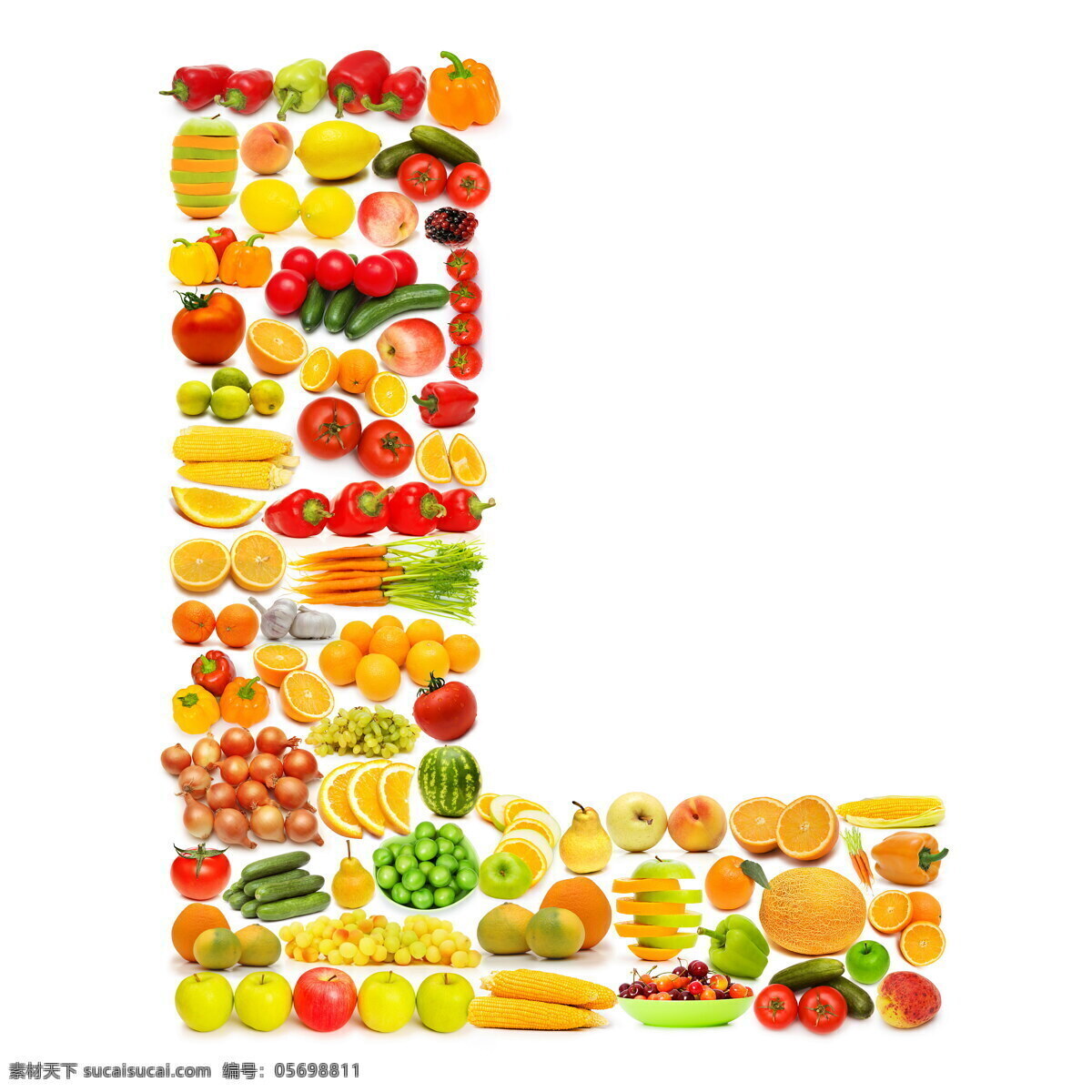 蔬菜水果 组成 字母 l 辣椒 葡萄 黄瓜 橙子 香蕉 蔬菜 水果 食物 水果蔬菜 餐饮美食 书画文字 文化艺术 白色