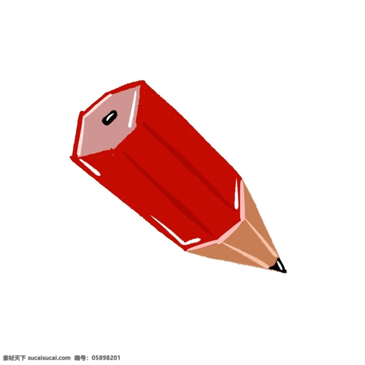 素描 红色 铅笔 插画 红色的铅笔 卡通插画 画笔插画 钢笔插画 铅笔插画 写字的笔 粗粗的铅笔