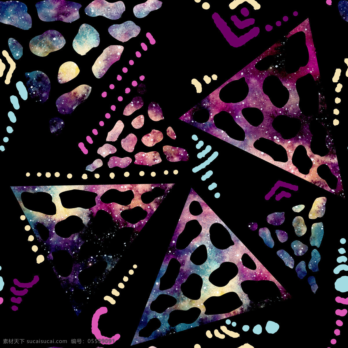 手绘 水彩 三角形 背景 透明 几何 渐变 免扣素材 透明素材 装饰图案 紫色