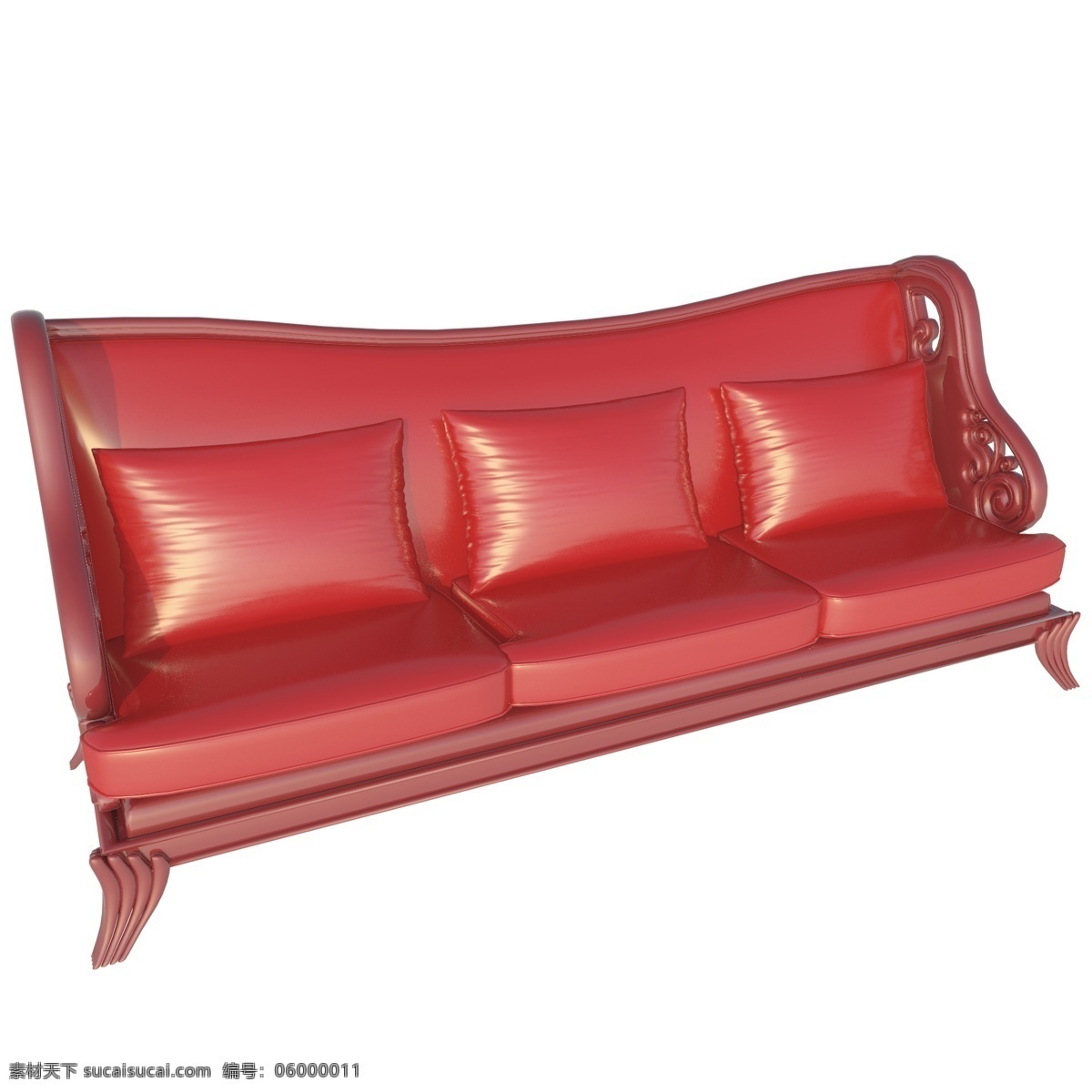 大红色 创意 沙发 装饰 三座沙发 立体装饰 红色 沙发椅
