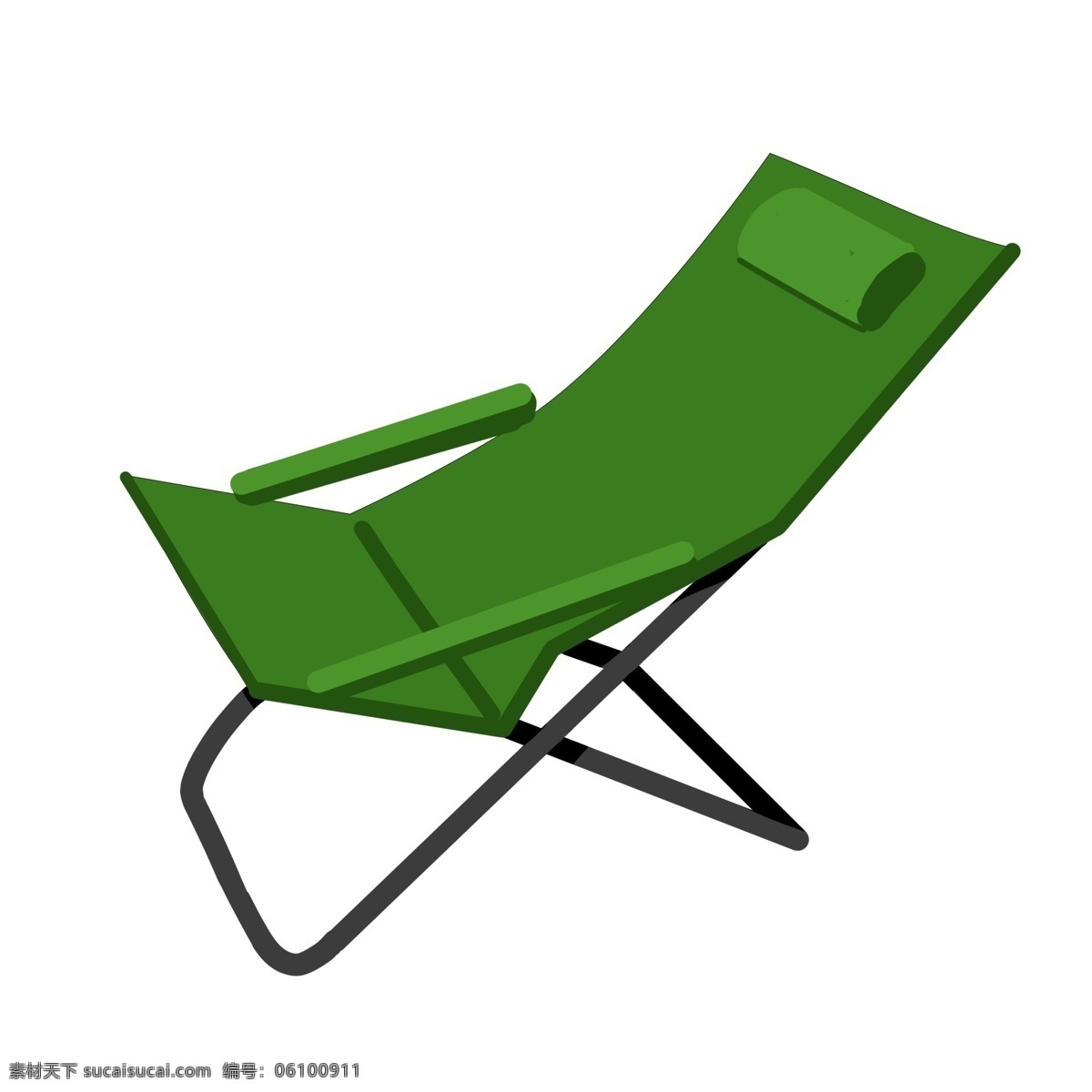 绿色折叠躺椅 躺椅 折叠 座椅 家具