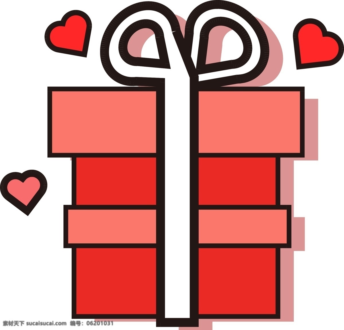 情人节 浪漫 礼物 元素 商用 情人节元素 礼物包装盒 简约 卡通
