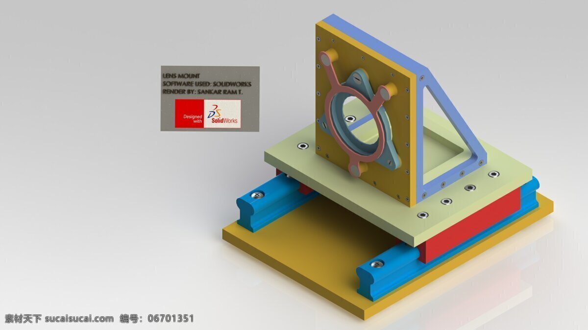 镜头免费下载 山 透镜 solidworks 3d模型素材 其他3d模型