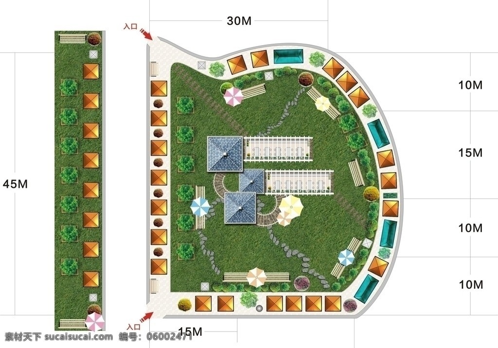 场地工程线图 公园 画图 矢量 园林 视觉图 俯视图 园林规划 平面图 植物 娱乐 休闲 购物 矢量素材 其他矢量