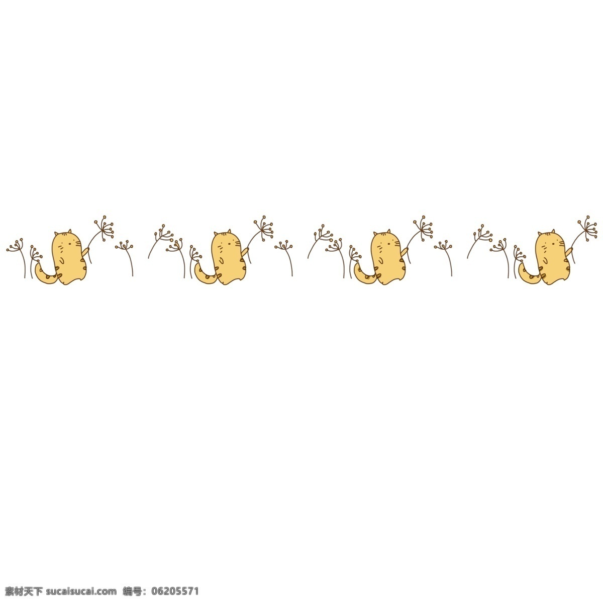 黄色 小猫 分割线 装饰 黄色的小猫 小猫分割线 分割线装饰 可爱的分割线 植物分割线 小动物分割线