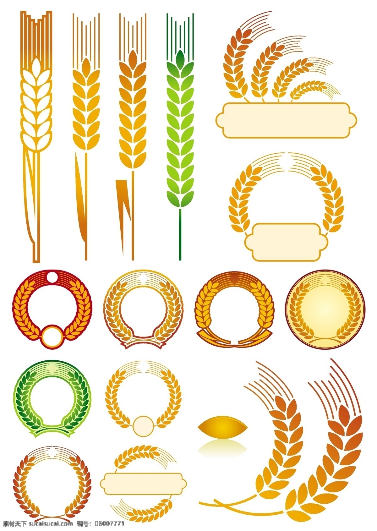 矢量 麦穗 小麦 图标 标签 餐饮 粮食 麦子 图标标志 矢量图 其他矢量图