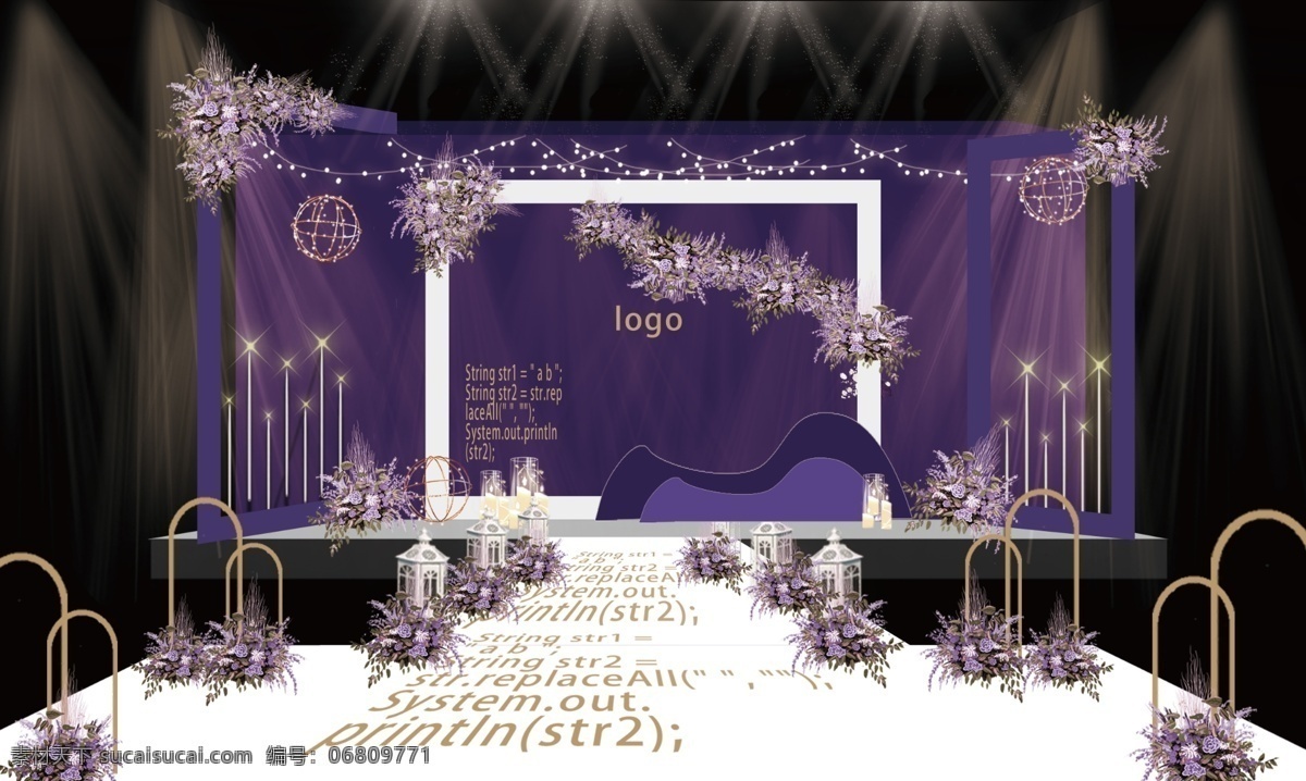 白 紫色 婚礼 效果图 白色 代码 主背景