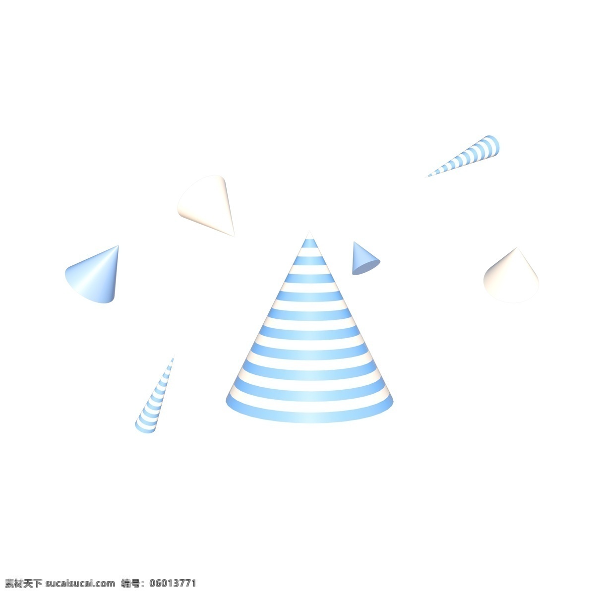 c4d 立体 圆锥 漂浮 海报 装饰 小清新 蓝色 条纹 马卡龙色 3d 图案