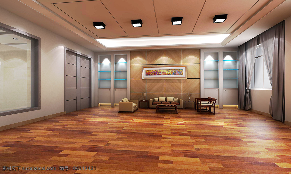 办公室 3d设计 3d作品 背景墙 窗户 木地板 室内 效果图 金智装饰 家居装饰素材 室内设计