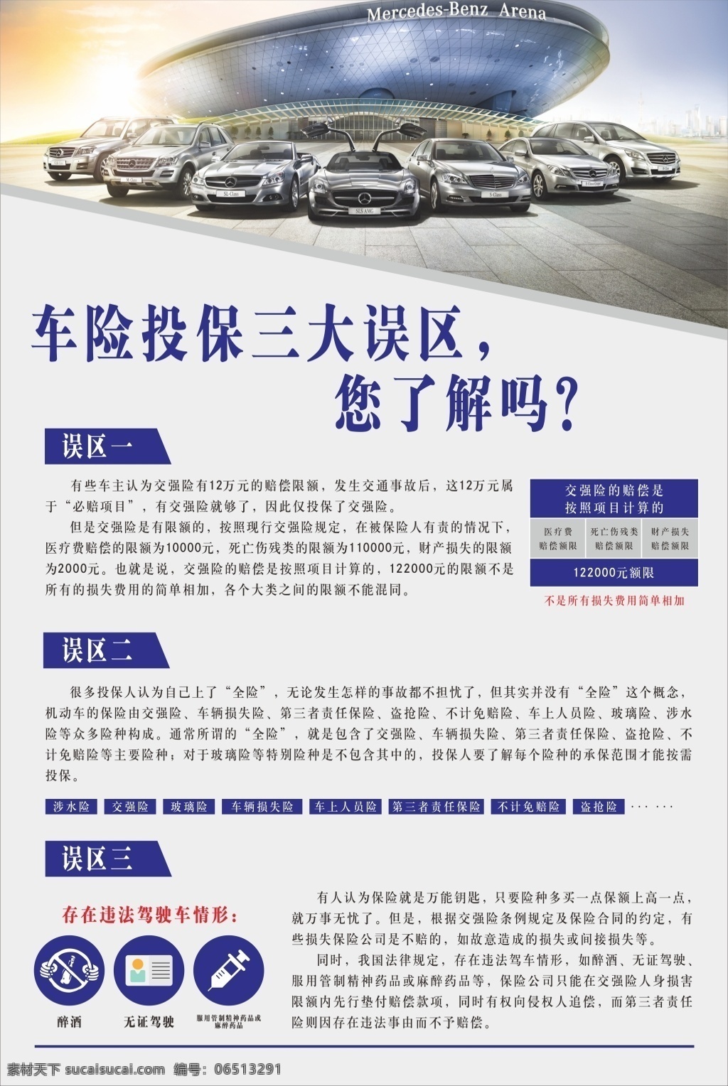 车险 投保 误区 交强险 展板 企业展板 白色