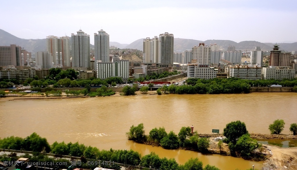 兰州印象 甘肃 兰州 城市 风光 旅游 黄河 大楼 大厦 大山 小树 绿山 建筑景观 自然景观