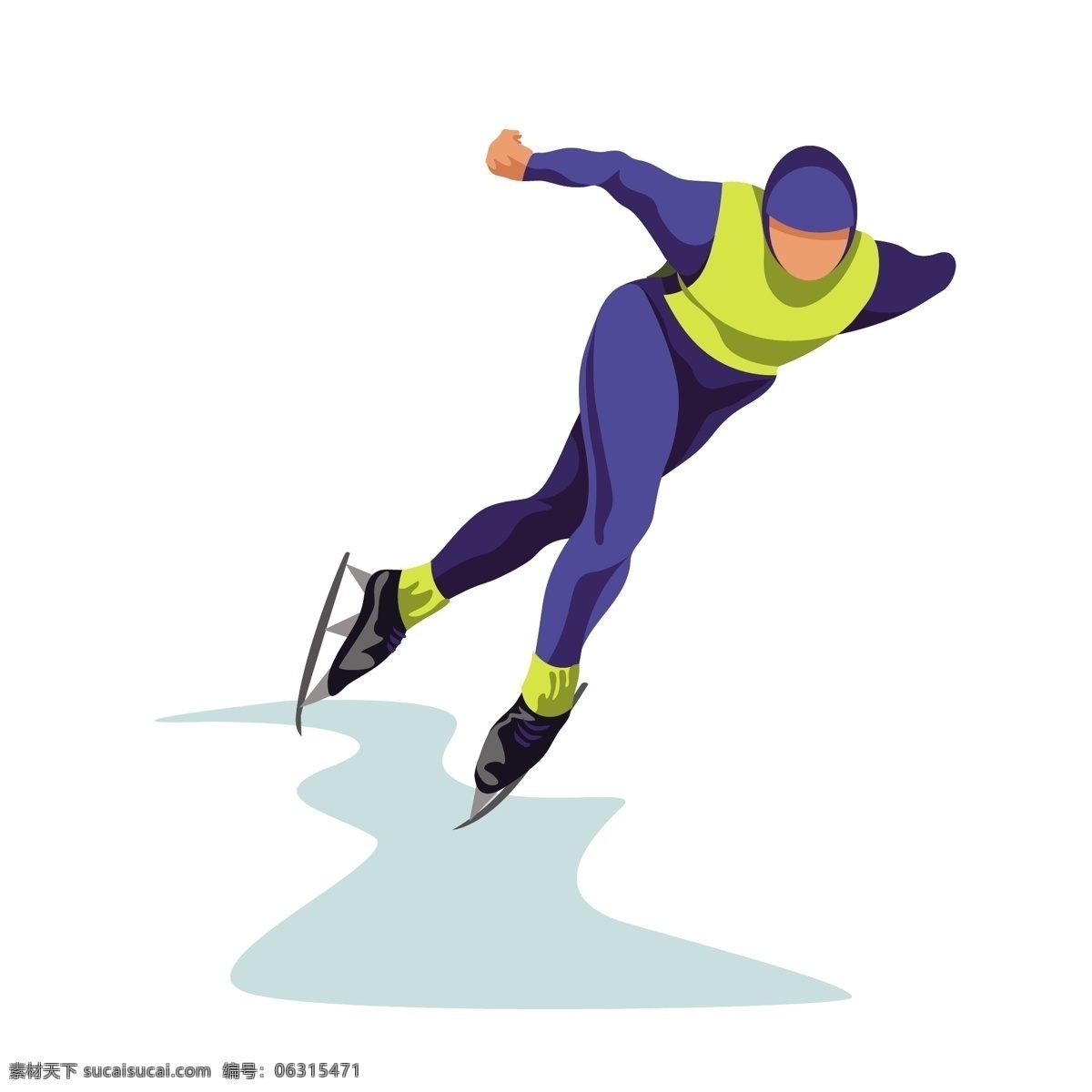 卡通 溜冰 运动员 矢量 溜冰运动员 蓝色 蓝色衣服 卡通运动员 卡通的运动员 溜冰运动