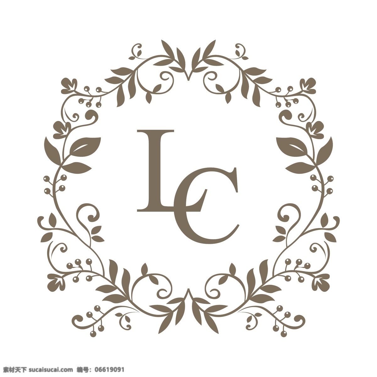 婚礼 主题 logo lc logo设计 圆形 白色