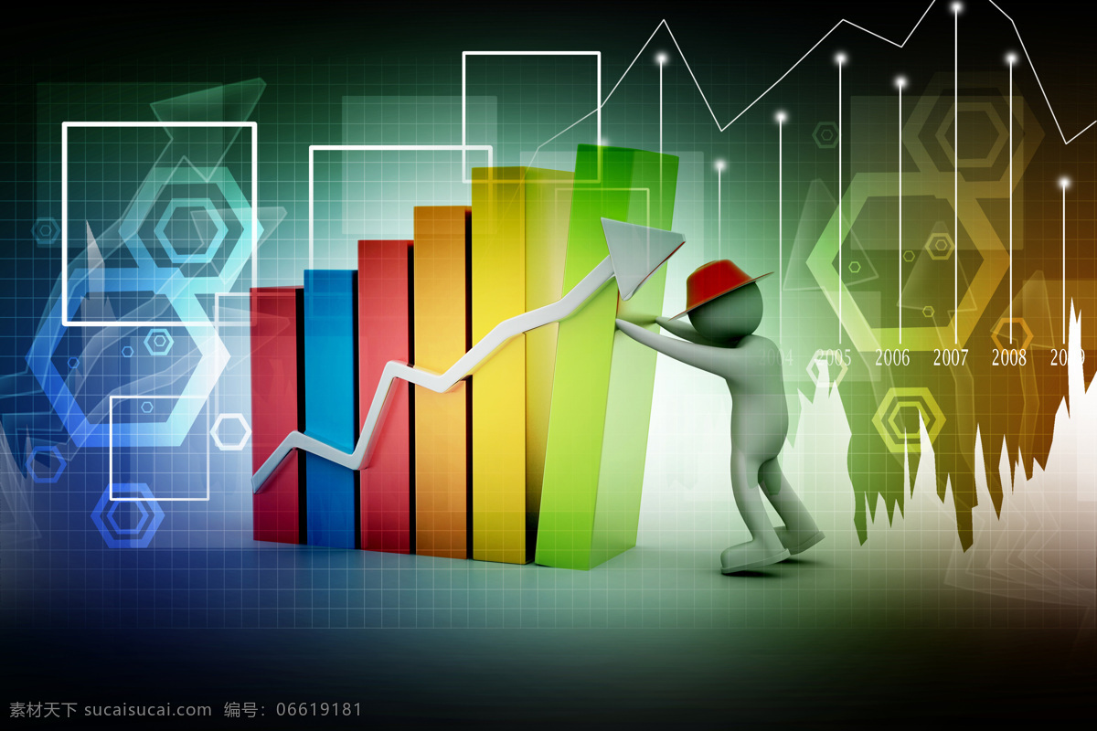 推 立体 走势图 3d 小人 商务主题 商务 金融 信息图表 3d小人 立体走势图 现代商务 商务金融