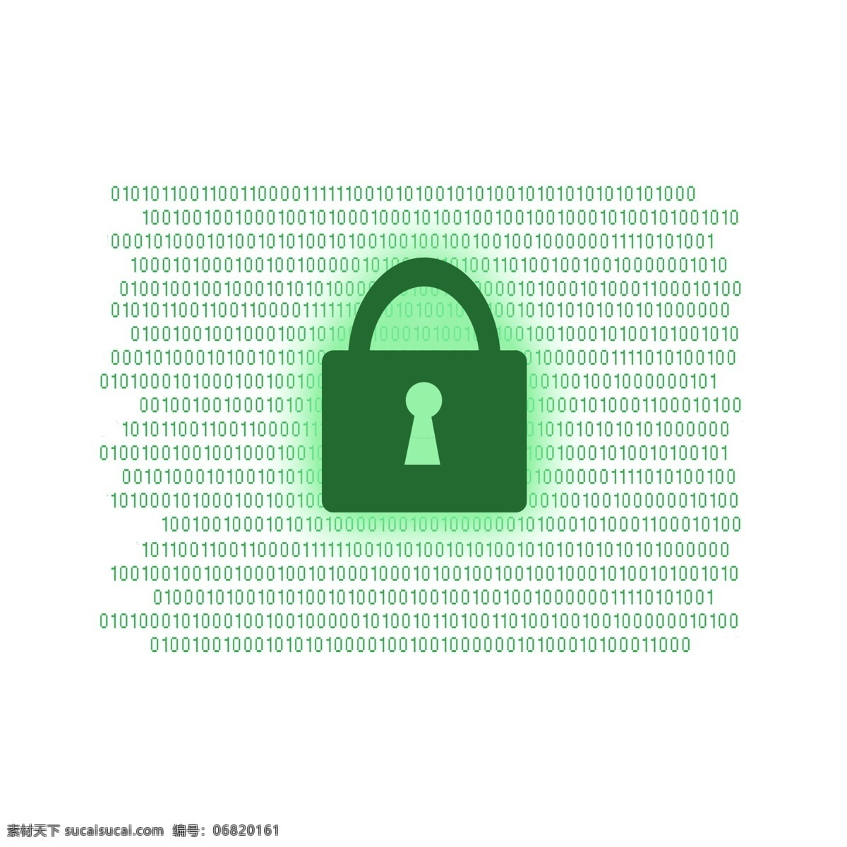 手绘 网络安全 锁 子 插画 绿色的锁子 网络的锁子 卡通插画 手绘网络插画 网络安全插画 绿色的数字