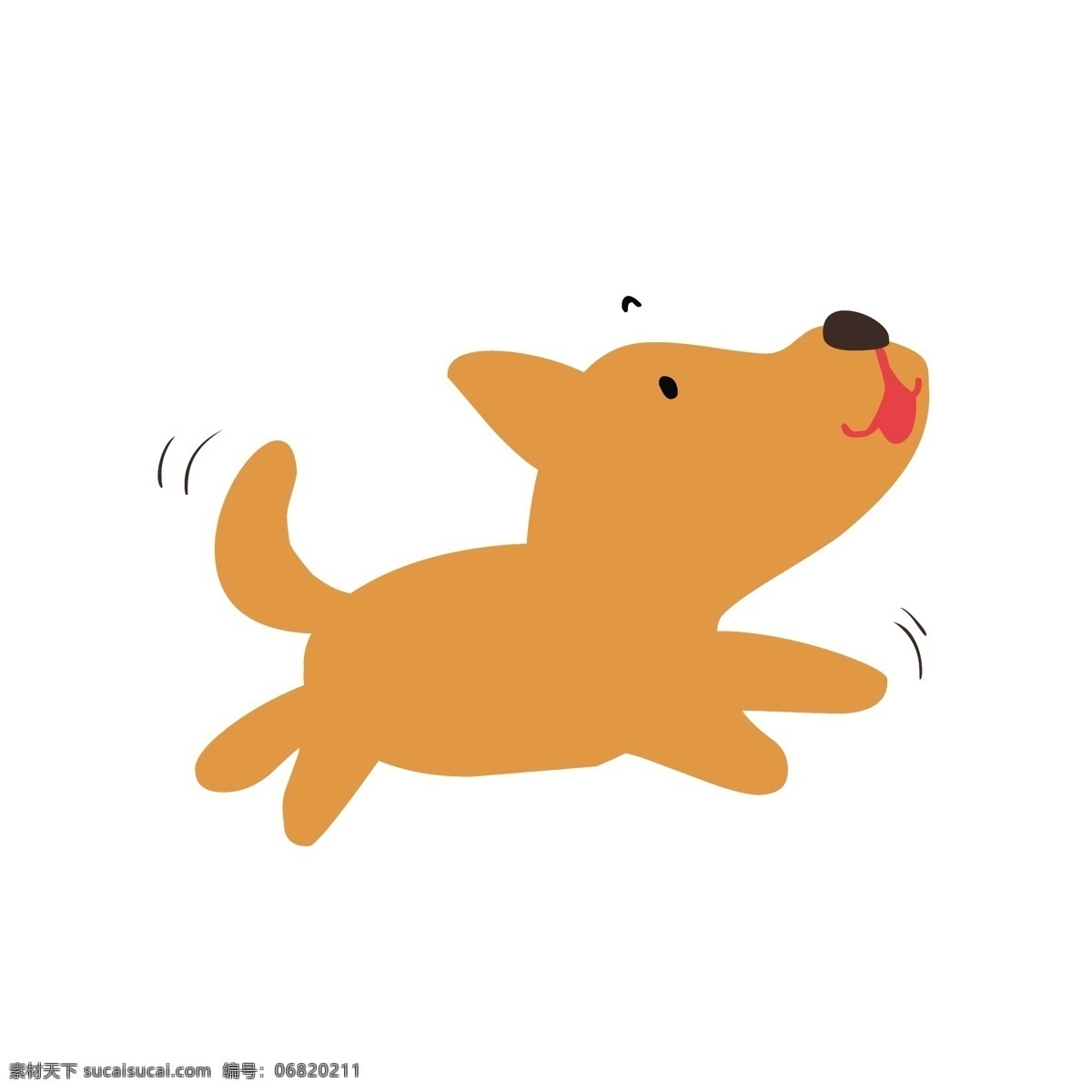 卡通 可爱 小狗 矢量 卡通小狗 可爱的 可爱的小狗 橙色 橙色小狗 奔跑 奔跑的小狗