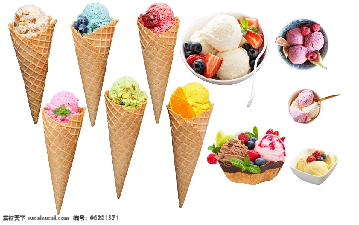 彩色冰淇淋 碗装冰淇淋 水果冰淇淋 冰淇淋免抠 分层