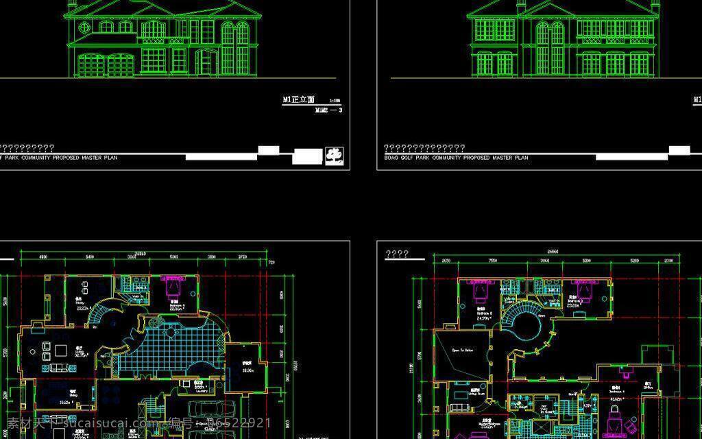 cad cad设计图 别墅 叠加 高尔夫别墅 公馆 建筑设计 立面图 平面图 剖面图 详图 dwg 图纸 装修 装饰 施工图 室内设计 独栋 联排 双拼 私宅 别业 温州泊岙山庄 高尔夫 图 施工图纸 源文件 3d模型素材 cad施工图