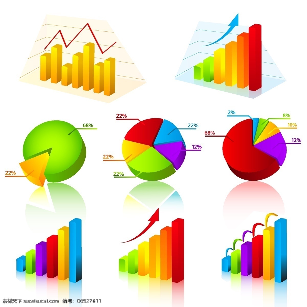 数据统计 主题 矢量 饼图 分析 立体 曲线图 趋势 商业 上升 矢量素材 数据 统计 图表 圆饼 走势 lily