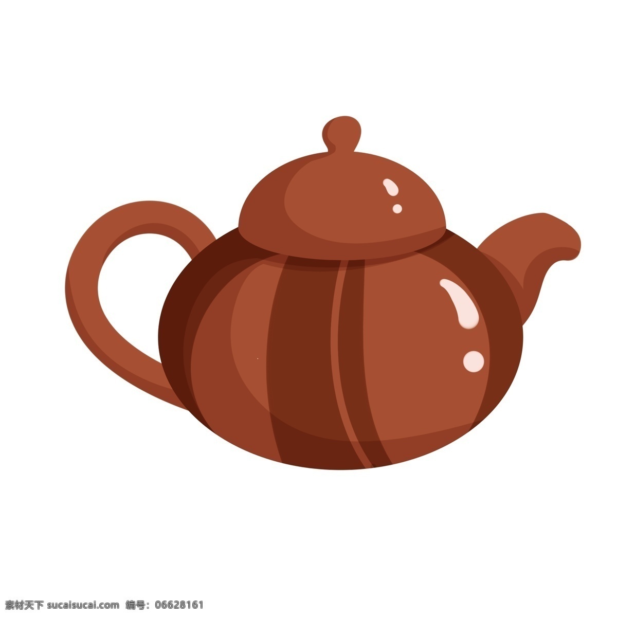 棕色 可爱 茶壶 插画 传统茶具 古典茶壶 陶瓷茶壶 水壶 瓷器 棕色茶壶 瓷壶插画 可爱的茶壶 餐具茶壶