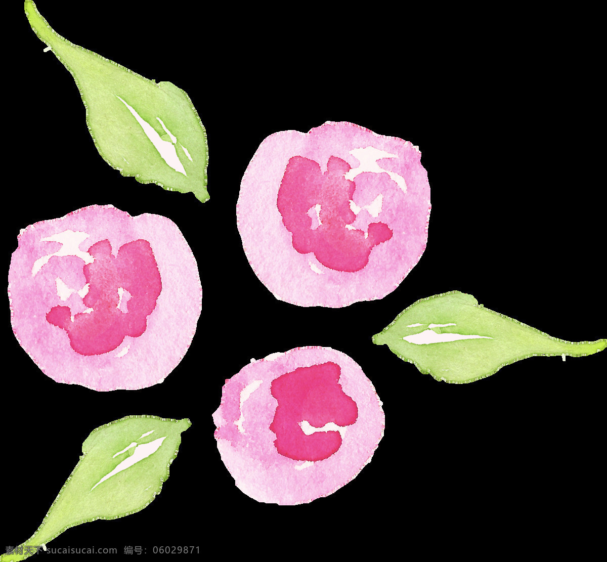 粉 心花 球 卡通 透明 装饰 花束 粉色 透明素材 免扣素材 装饰图案