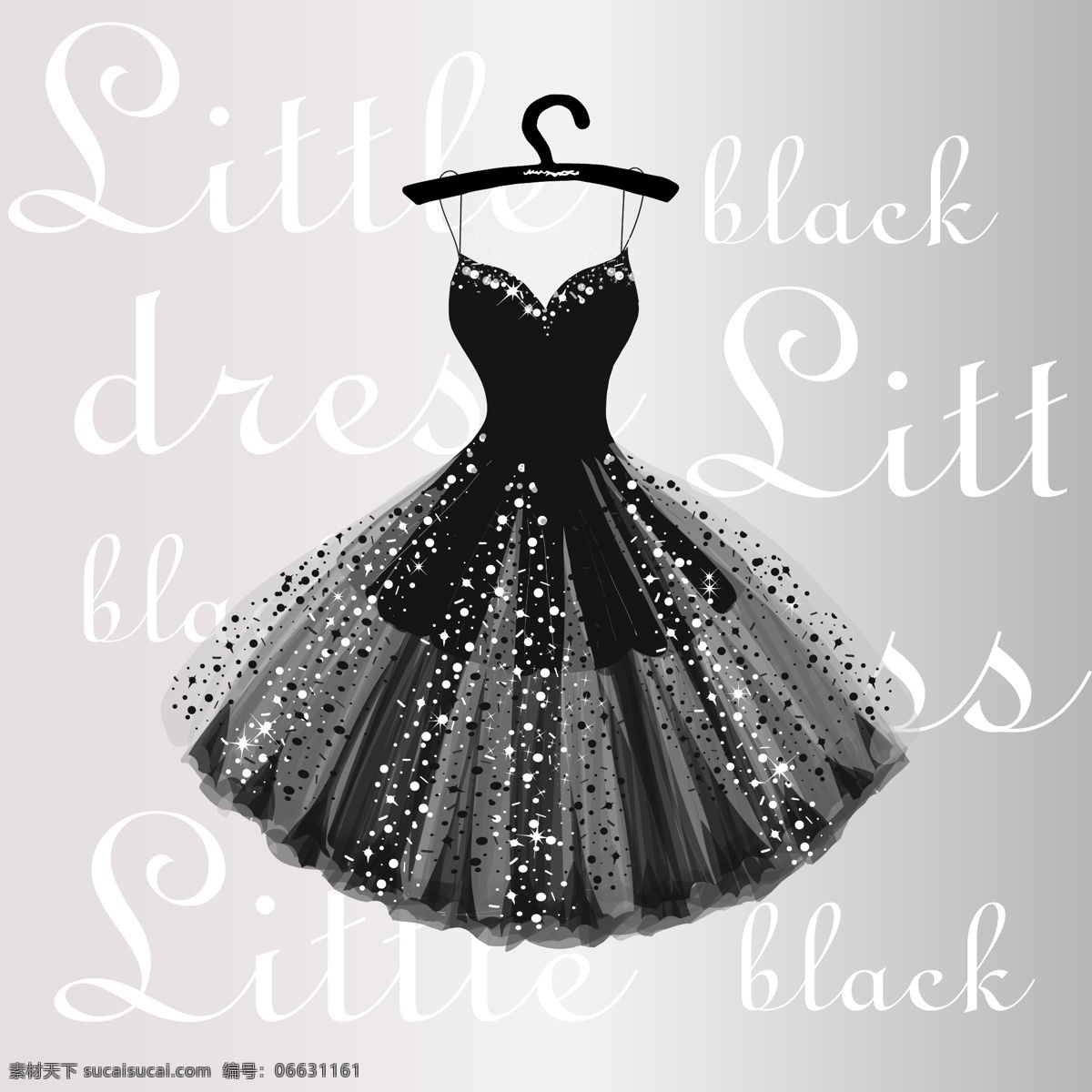 黑色 晚礼服 裙子 服装 服饰 时装 女装 裙装 长裙 蝴蝶 衣架 文化艺术 绘画书法