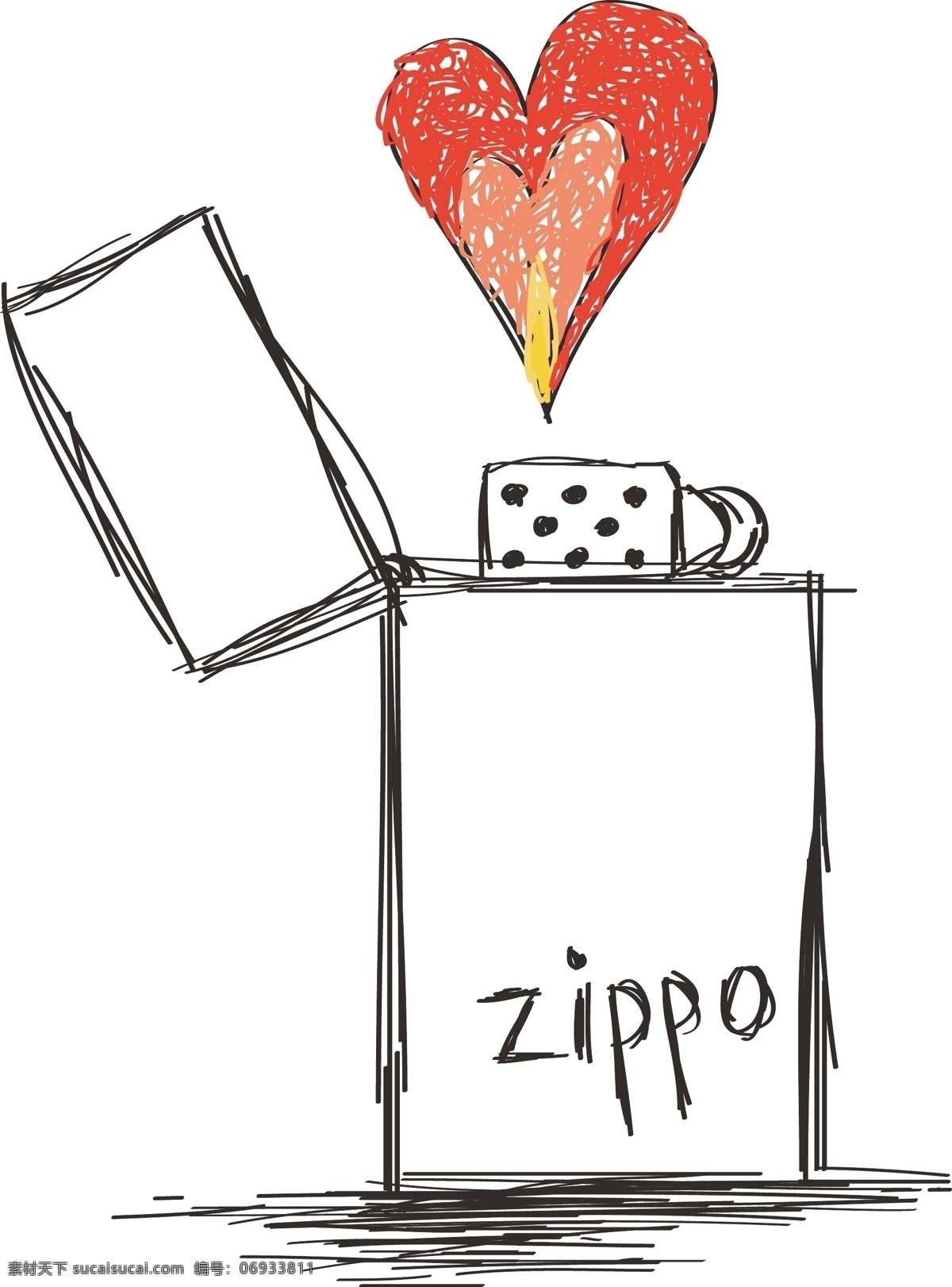 打火机 zippo 手绘 漫画感 矢量素材 其他矢量 矢量