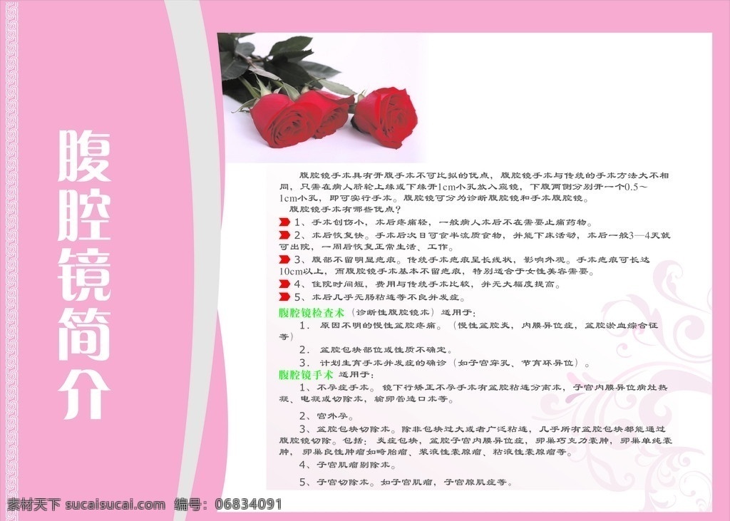 腹腔镜简介 腹腔镜 简介 医院 妇科 宣传栏 展板模板 矢量