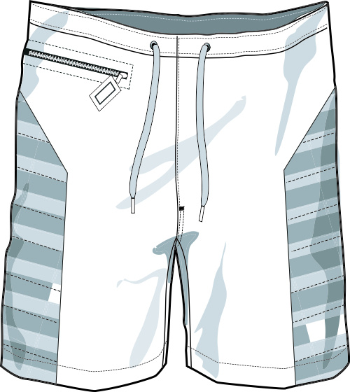 条纹 全棉 裤头 短裤 时装 条纹全棉裤头 服装设计 服装设计图