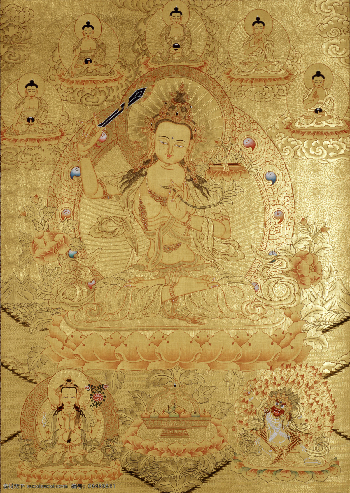 三 怙 主 敦煌壁画 佛教文化 敦煌文化 壁画素材 佛教素材 宗教文化 观音图像 宗教信仰 文化艺术