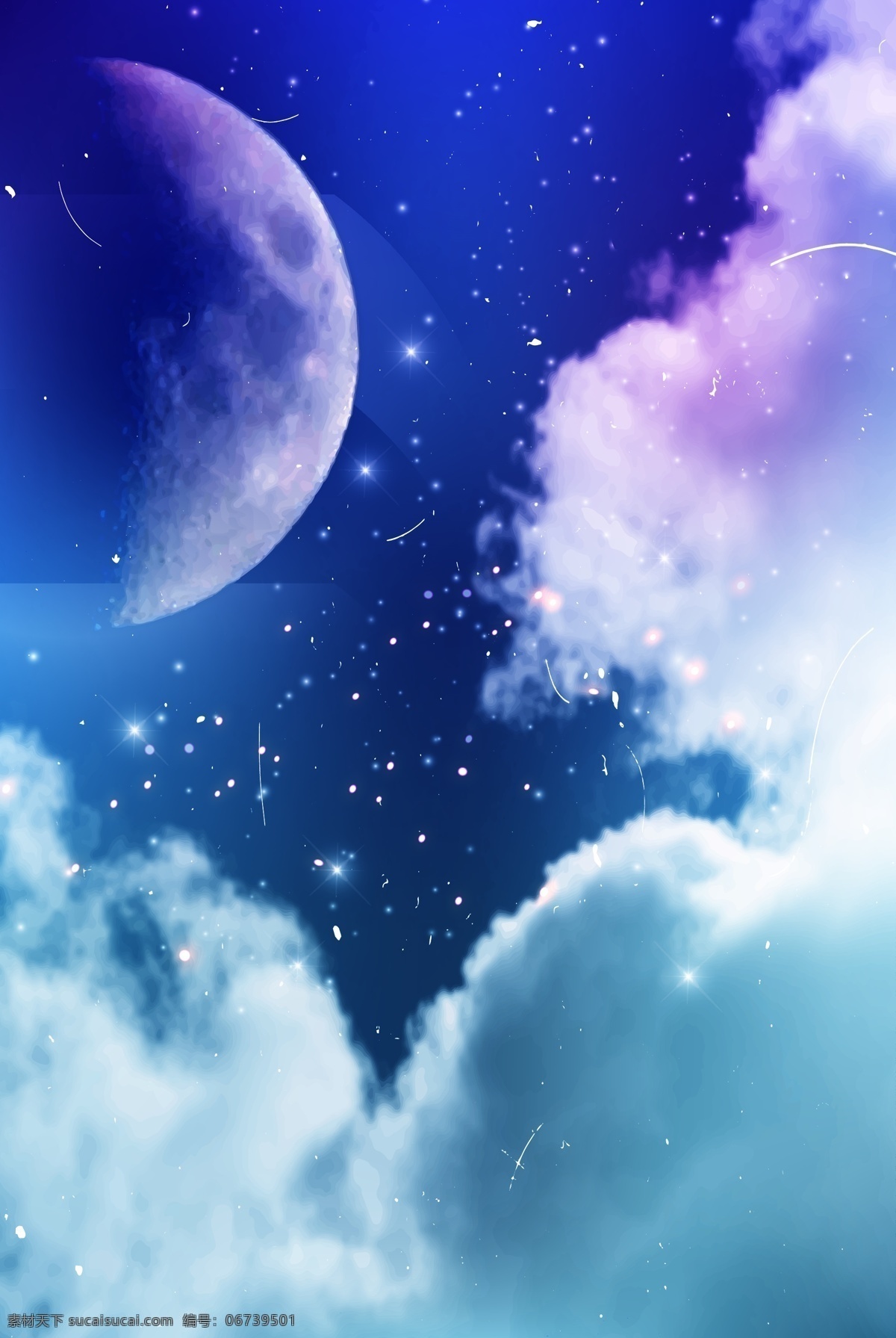 月亮背景 夜晚 星空 月亮 背景 海报背景 唯美夜色