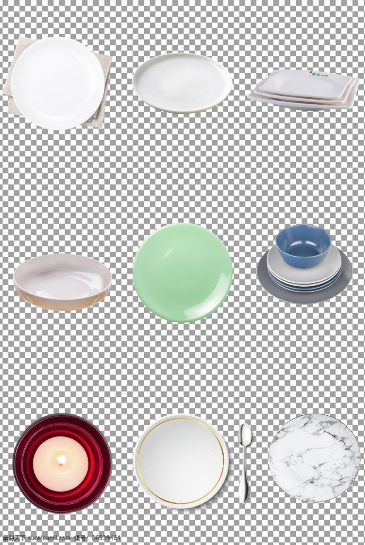 餐具 厨房 盘子 厨房盘子 白色 餐厅 圆盘 免抠 无背景 免抠图 抠图 元素 透明 通道 png免抠图 分层