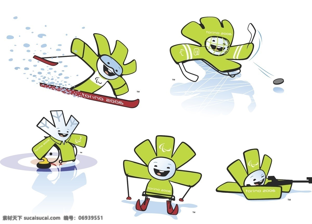 都灵 冬季 残奥会 吉祥物 运动 造型 运动造型 公共标识标志 标识标志图标 矢量
