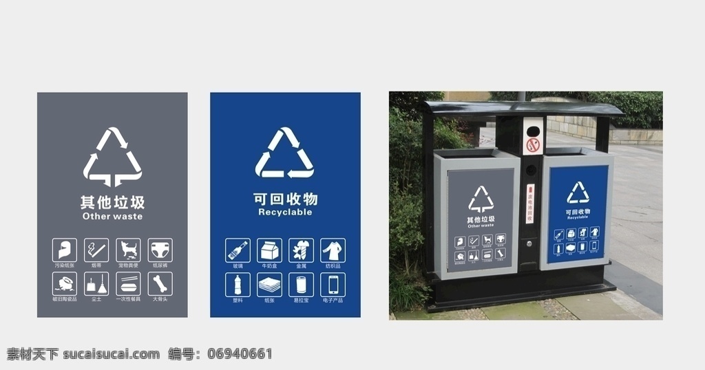 垃圾桶广告 标贴 回收图片 垃圾桶 广告 垃圾分类 垃圾分类标志 垃圾分类图标 标志图标 可回收物 其他垃圾 有害垃圾 厨余垃圾 公共标识标志 标牌