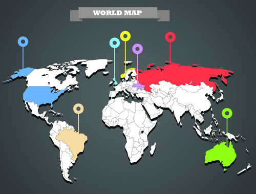 世界地图 矢量图 张 商务金融