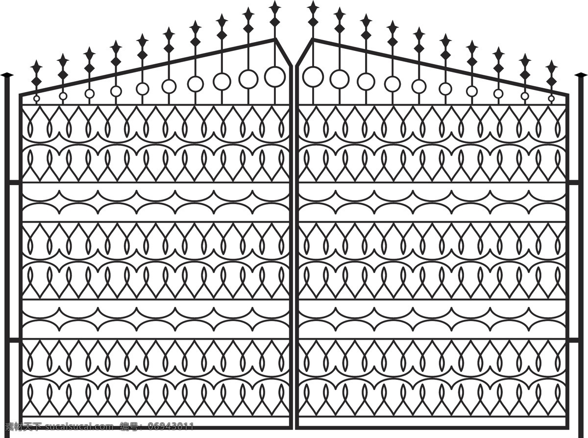 矢量 古典 样式 花纹 大门 简约 门 欧式 矢量素材 铁艺 矢量图