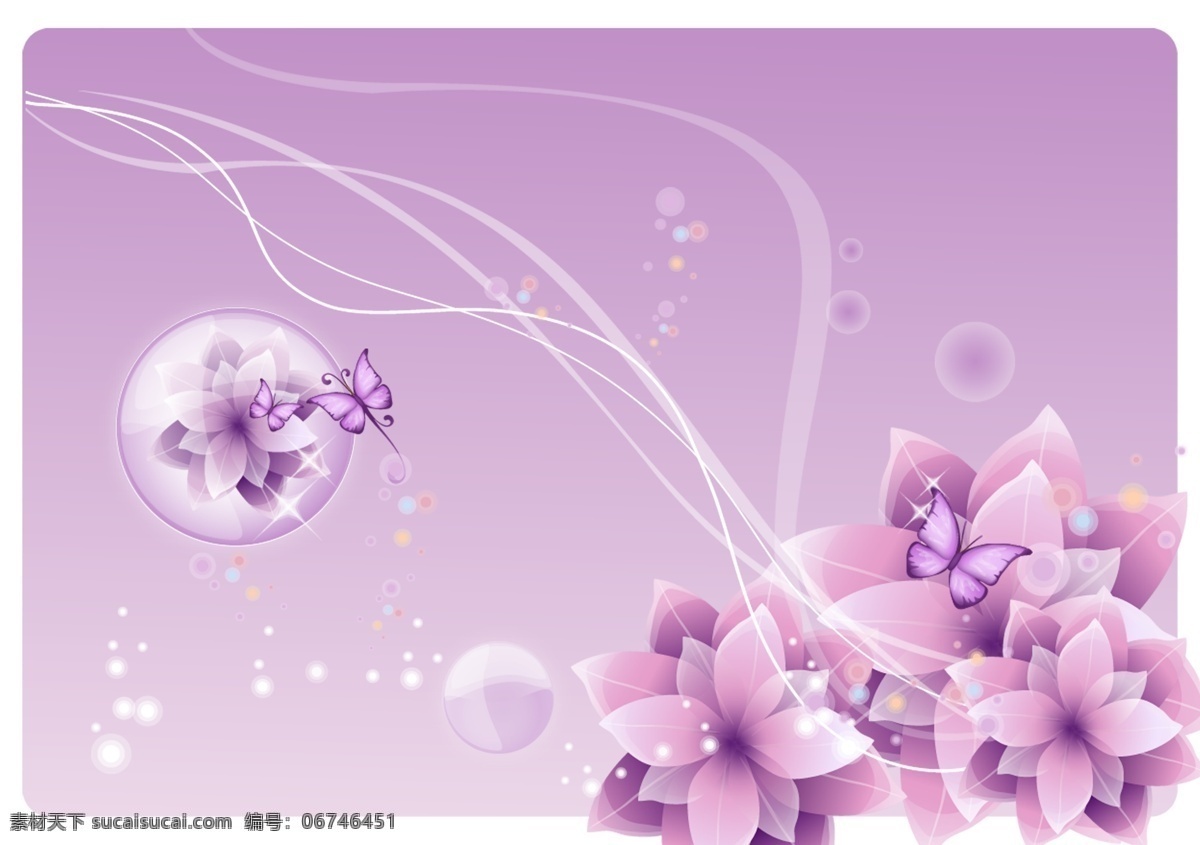 蝴蝶和花 淡紫色 蝴蝶花 淡紫色背景 雅淡紫 共享杂项 底纹边框 背景底纹