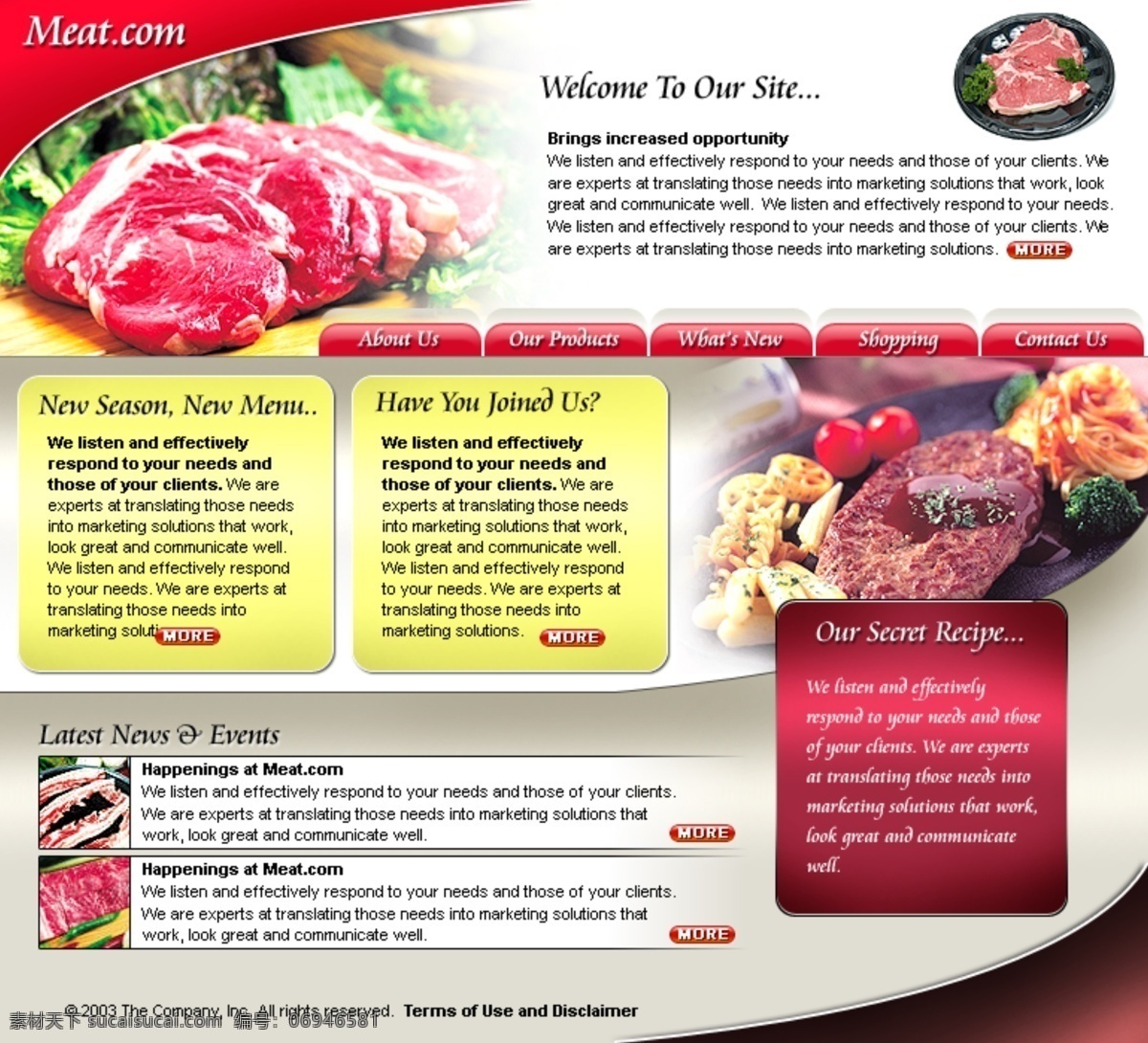欧美 牛排 美食 网站 模板 网页模板 小吃 网页素材 网页代码