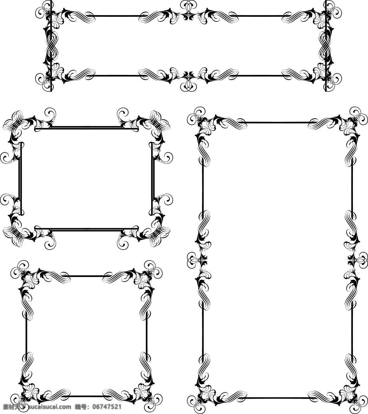 花纹 矢量 边角 边框 欧式 矢量图 花纹花边