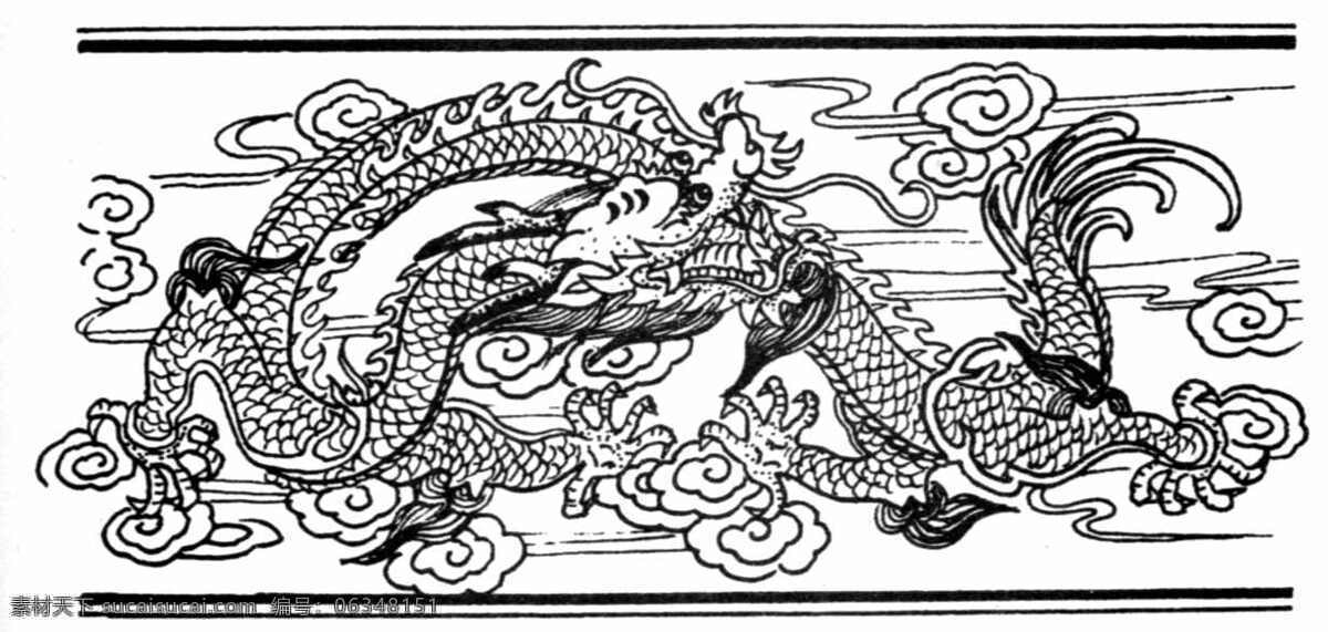 龙纹 龙的图案 传统 图案 设计素材 龙凤图纹 装饰图案 书画美术 白色