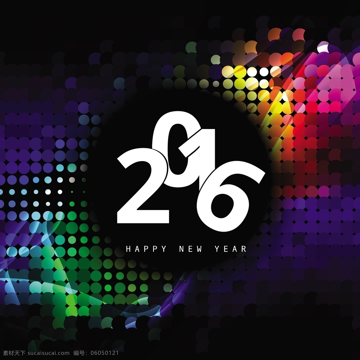 七彩 发光 新 年 2016 卡 背景 抽象 新的一年 新的一年里 幸福 快乐 模板 壁纸 庆典 新事件 节日 丰富多彩 色彩的背景下 今年 节日快乐 半色调 问候 黑色