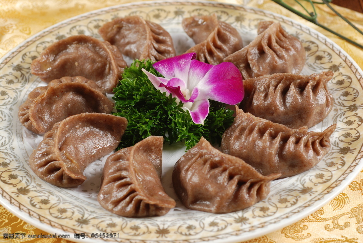 荞面蒸饺 餐饮美食 传统美食 花卉