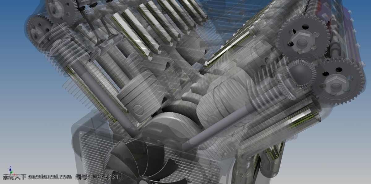 v8 引擎 发动机 汽车 3d模型素材 其他3d模型