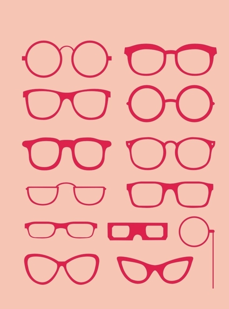眼镜框 眼镜 镜框 墨镜 镜片 矢量素材