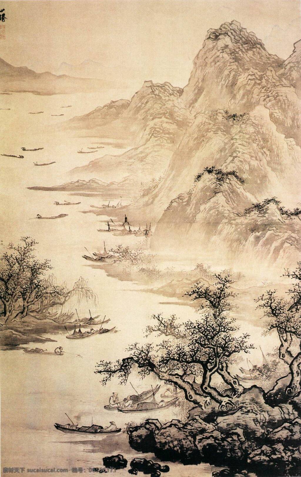 吴伟 山水 人物画 山水人物画 绘画书法 文化艺术