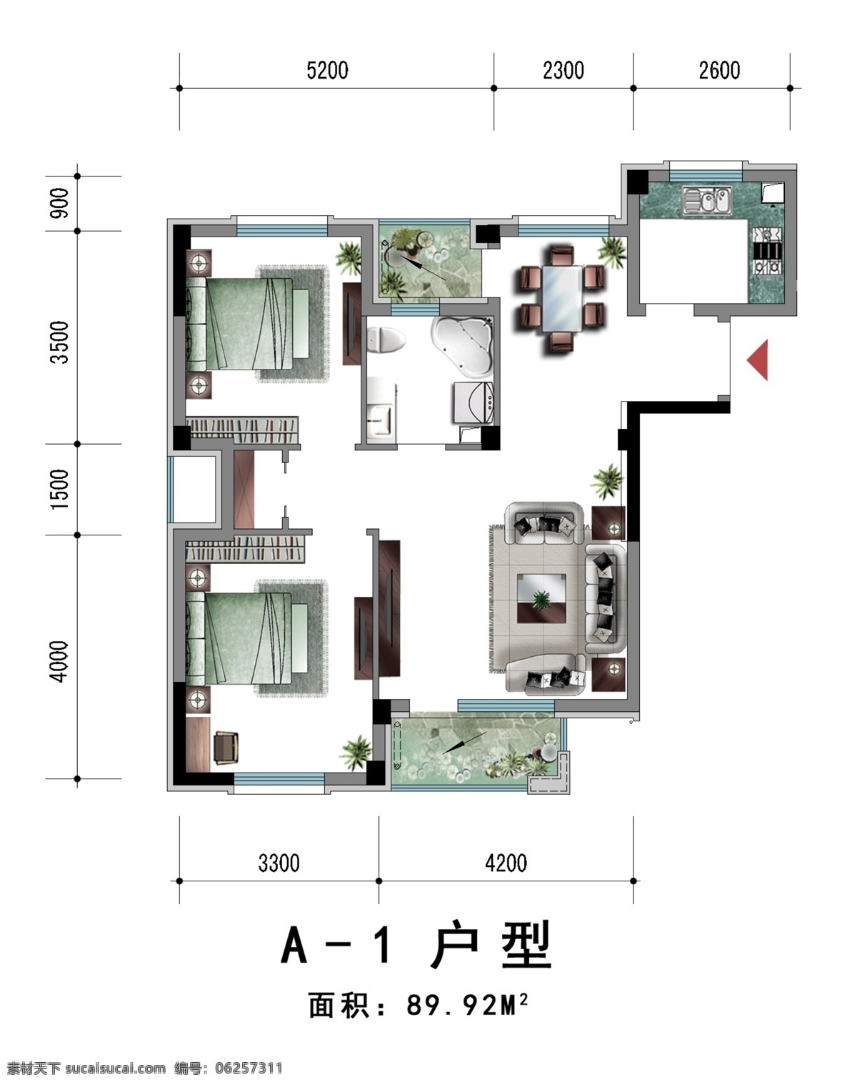 冰箱 餐桌 茶几 床 电脑桌 电视 户型图 花草 平面图 室内装修 室内户型图 家具 家具素材 衣柜 沙发 洗衣机 煤气灶 室内设计 环境设计 源文件 家居装饰素材