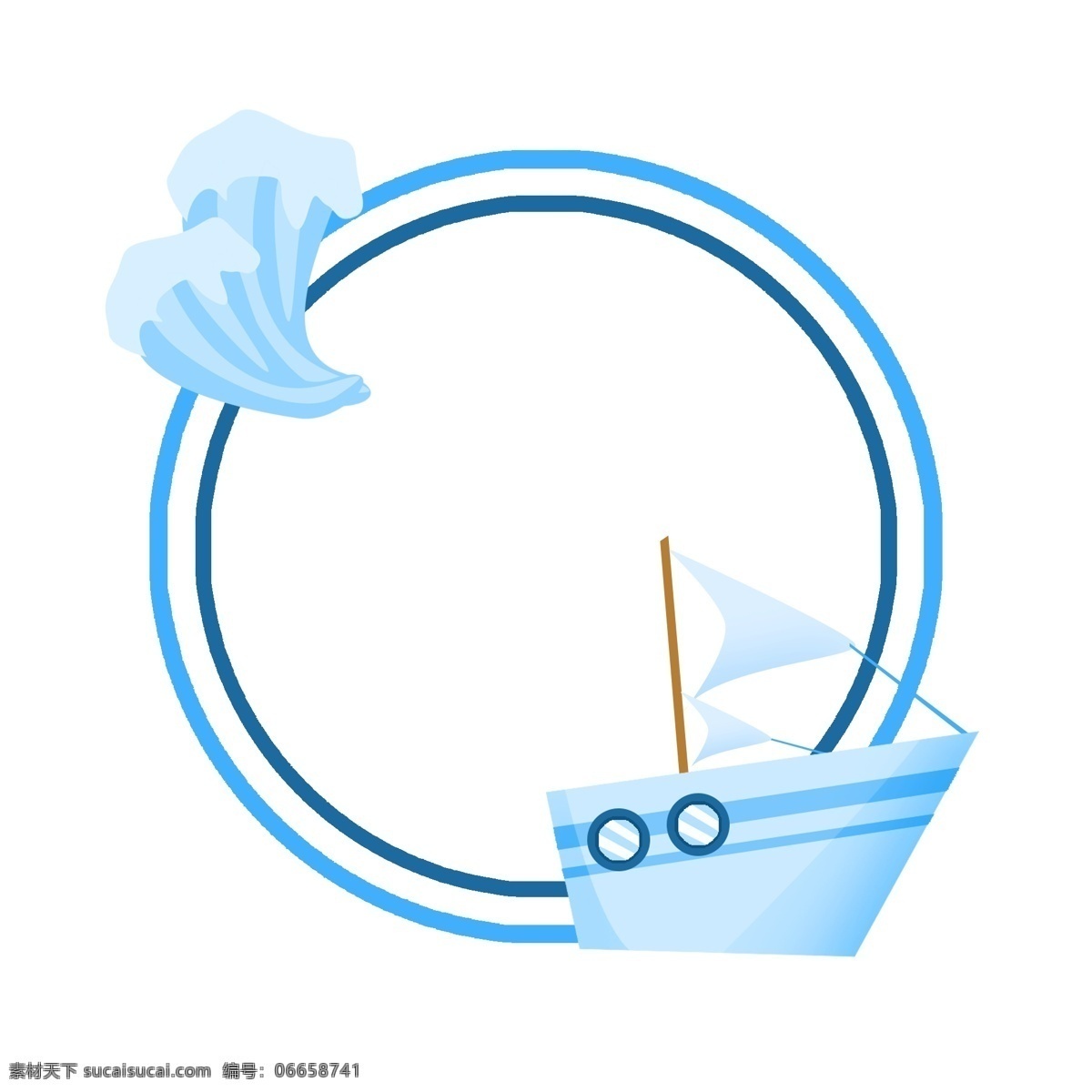 轮船 边框 装饰 插画 轮船边框 蓝色的边框 漂亮的边框 创意边框 精美边框 卡通边框 边框装饰