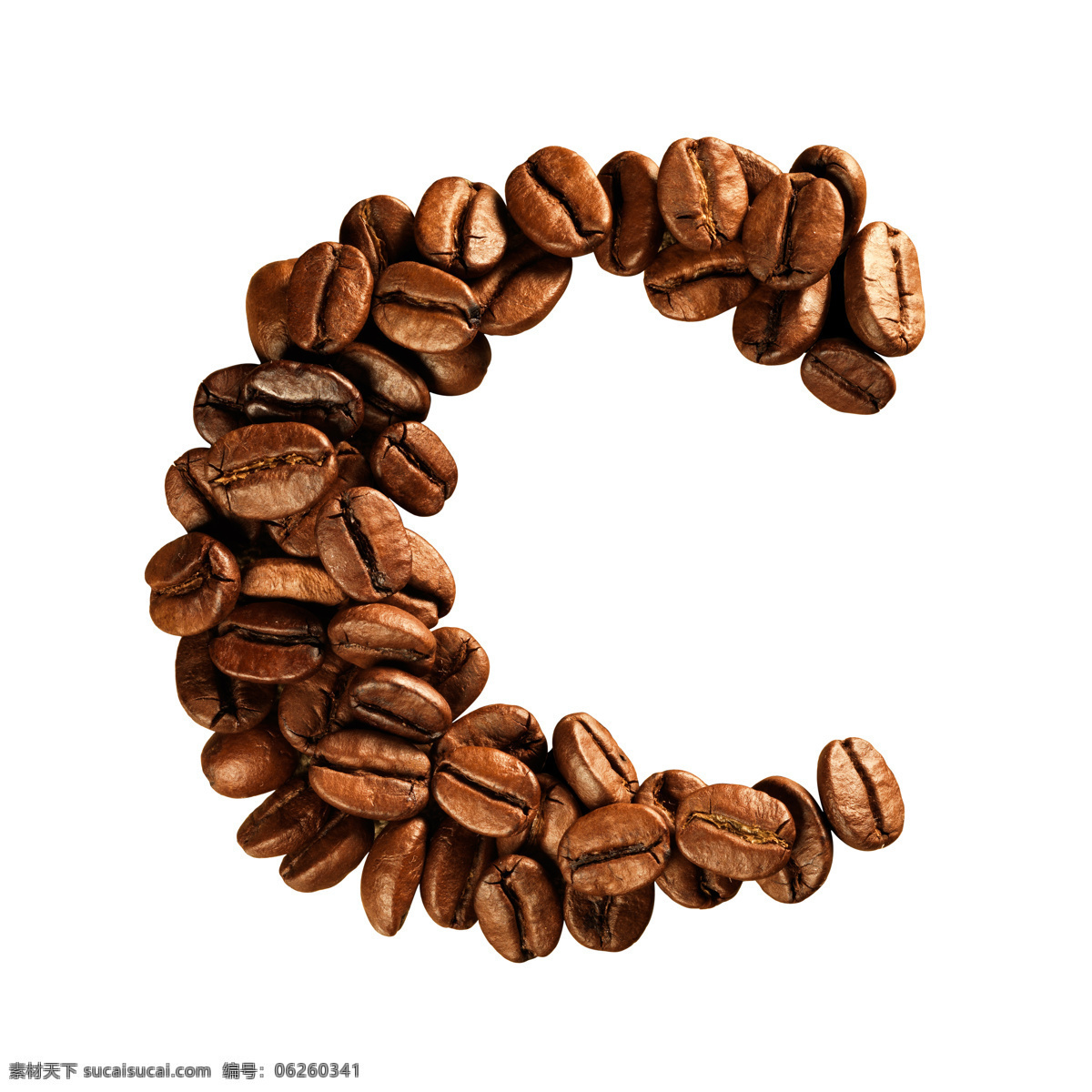 咖啡豆 组成 字母 c 咖啡 文字 艺术字体 书画文字 文化艺术 白色