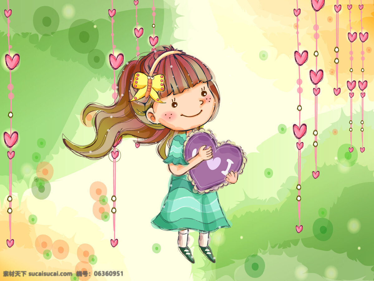 卡通女孩子 童年免费下载 卡通 童年 抱爱心的女孩 动漫 可爱