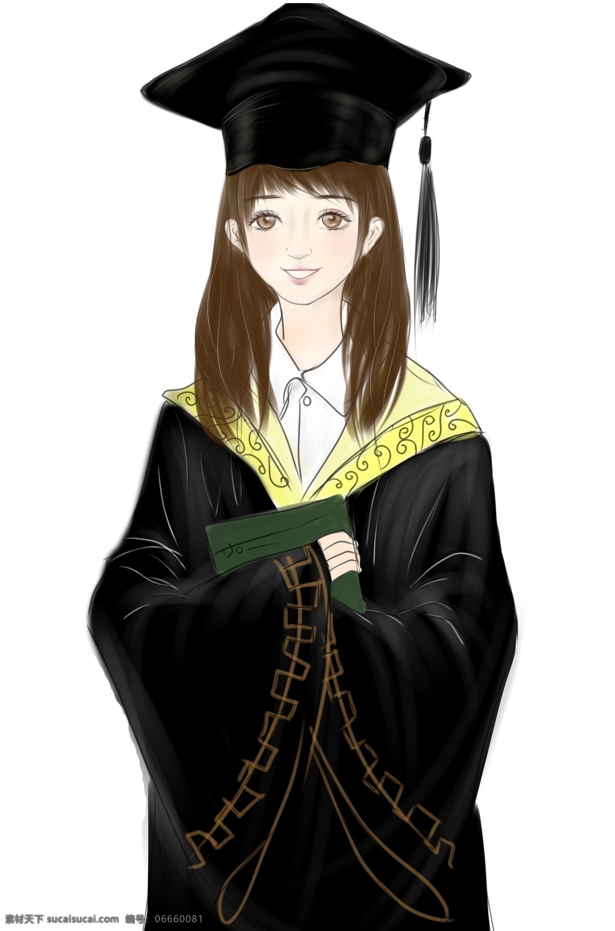 毕业 季 可爱 女生 手绘 毕业季 毕业照 毕业学生 可爱女生 学士帽 毕业女生手绘 少女 插画
